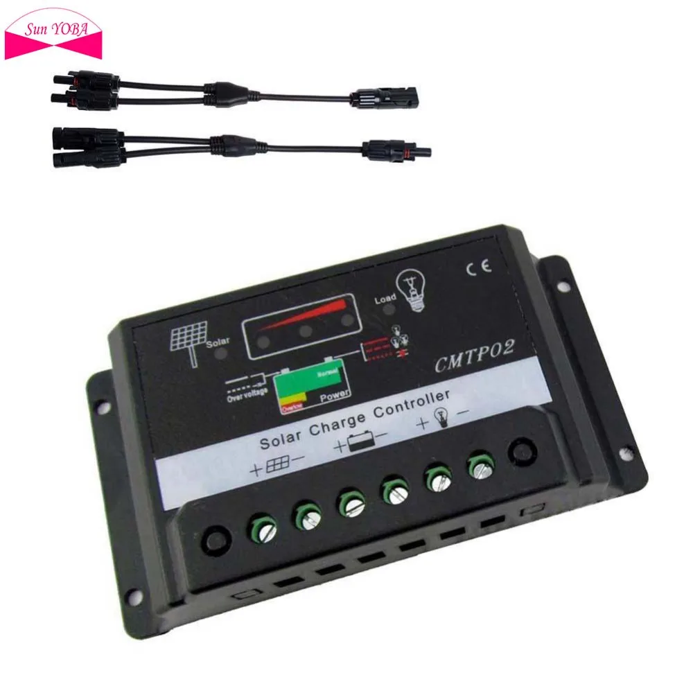 

1PCS 30A MPPT 12V/24V Solar Panel Charge Controller Battery Regulator Safe Protection Auto Switch + MC4 Y Cable Connectors