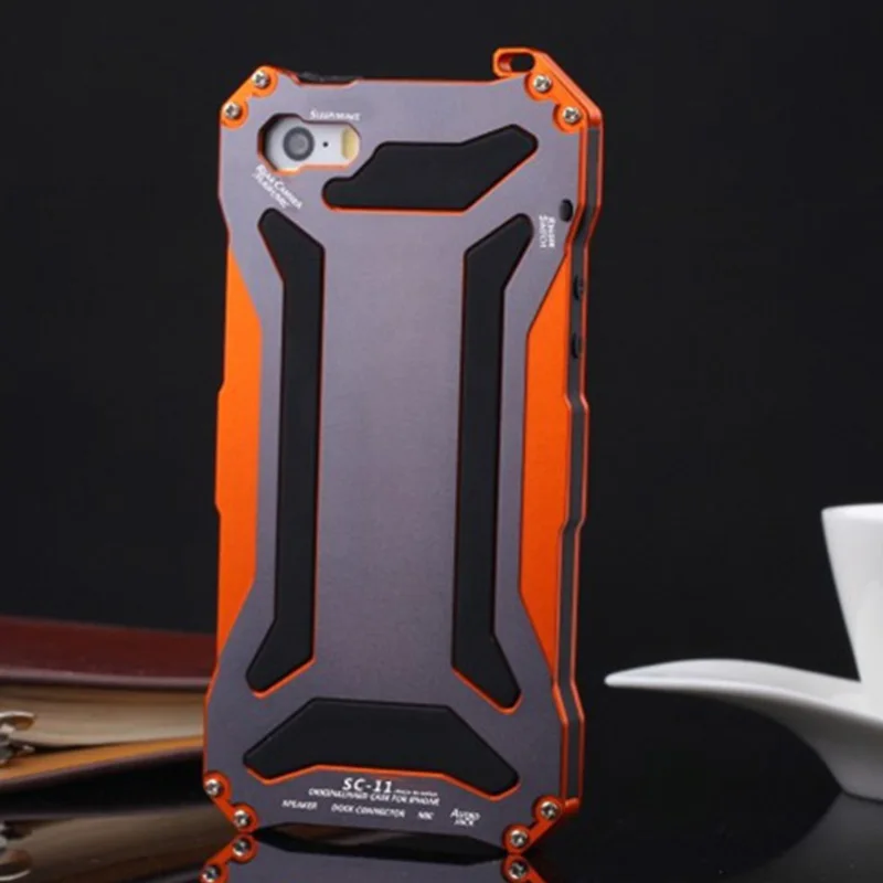 Luxury Shockproof Waterproof Powerful Protection Aluminum Gorilla Glass Metal Cover Cell Phone Case For iPhone 5