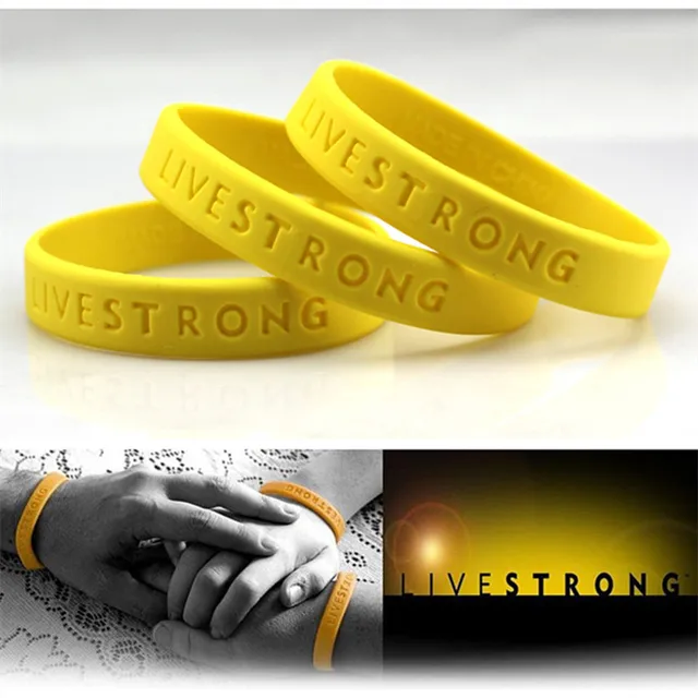 100pcs Live Strong Sport Wristband Motivational Bracelets 100pcs Live Strong Sport Wristband Motivational Bracelets Ager Bracelet Outdoor Cycling Match Souvenir