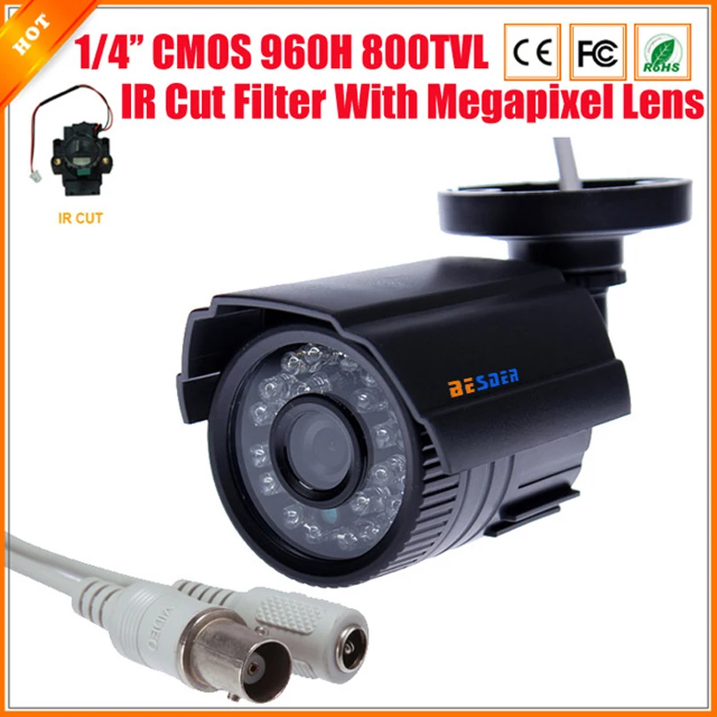 

High Quality CCTV Camera 800TVL IR Cut Filter 24 Hour Day/Night Vision Video Outdoor Waterproof IR Bullet Surveillance Camera