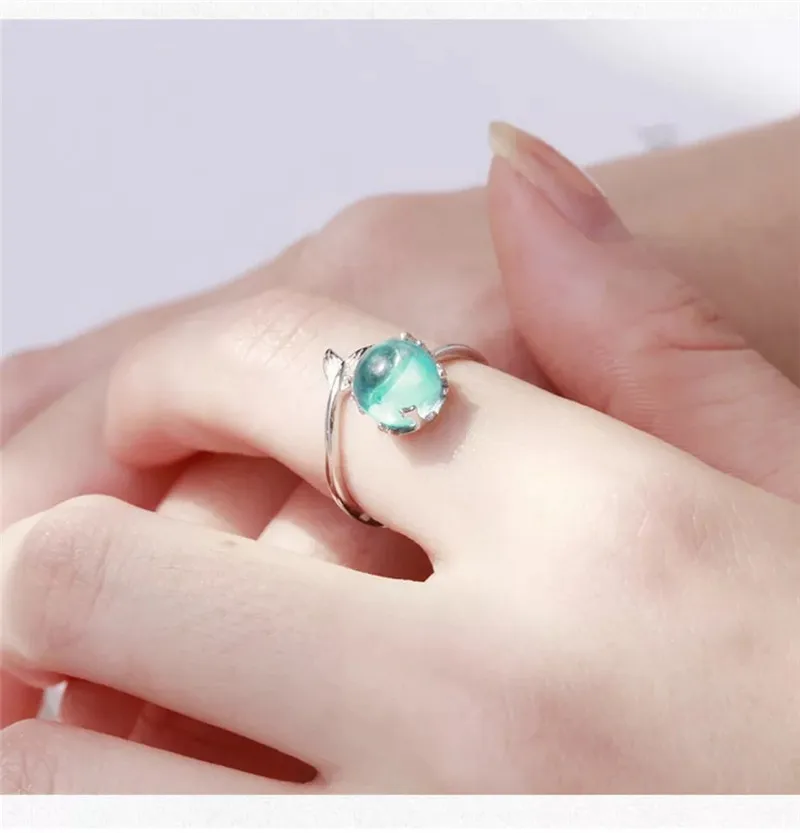 ZN регулируемое кольцо для женщин, обручальное серебряное кольцо на палец, ювелирное изделие, стильный индивидуальный дизайн, Русалка