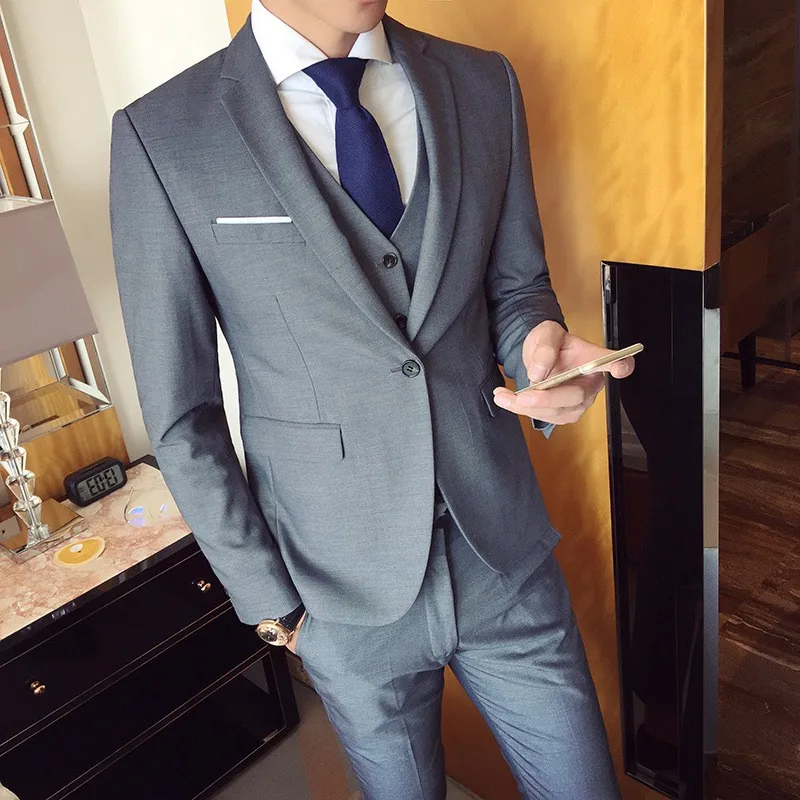 Drop shipping Slim suits men's business casual groomsman wedding clothes pants trousers High quality men's fashion sets suit Drop shipping Slim suits men's business casual groomsman wedding clothes pants trousers High quality men's fashion sets suit