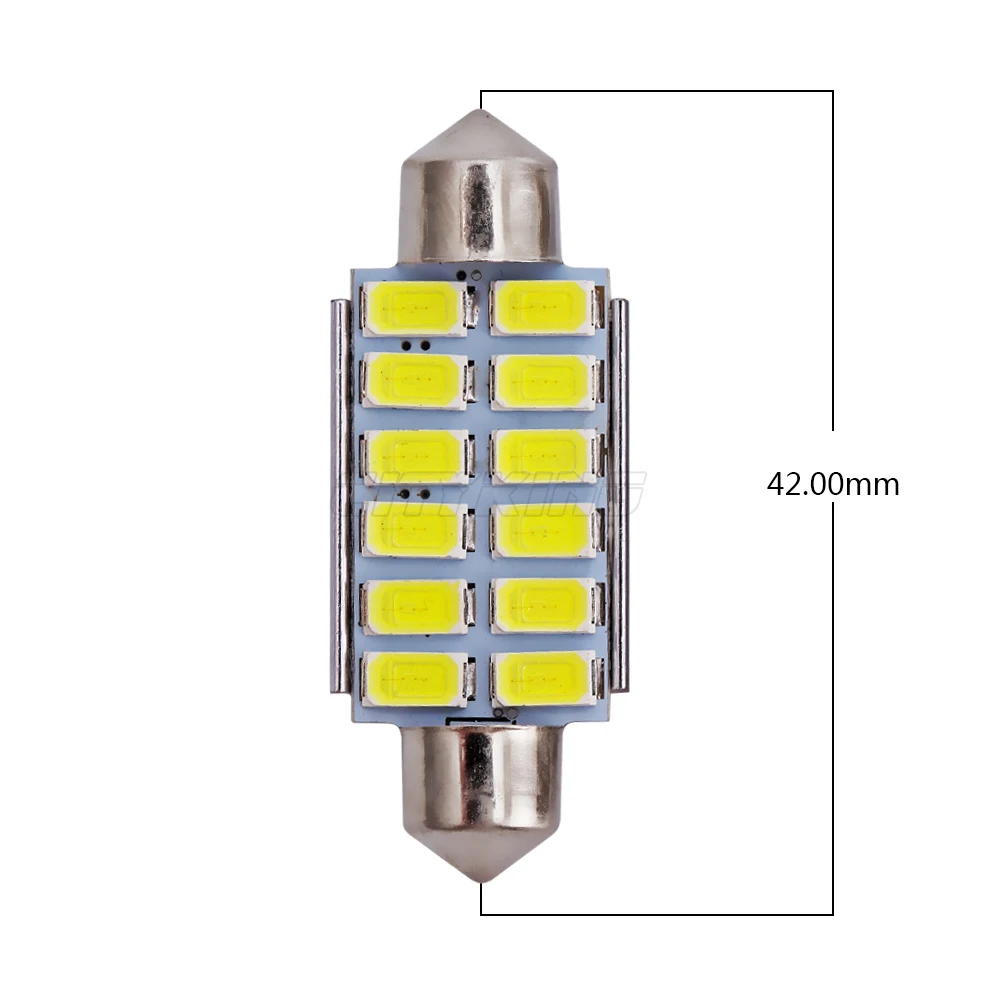 50 шт./лот гирлянда 42 мм свет Canbus Ошибка Лампочки C5W 41 мм 5630 5730 SMD 12LED автомобилей LED Купол свет лампы гирлянда огни