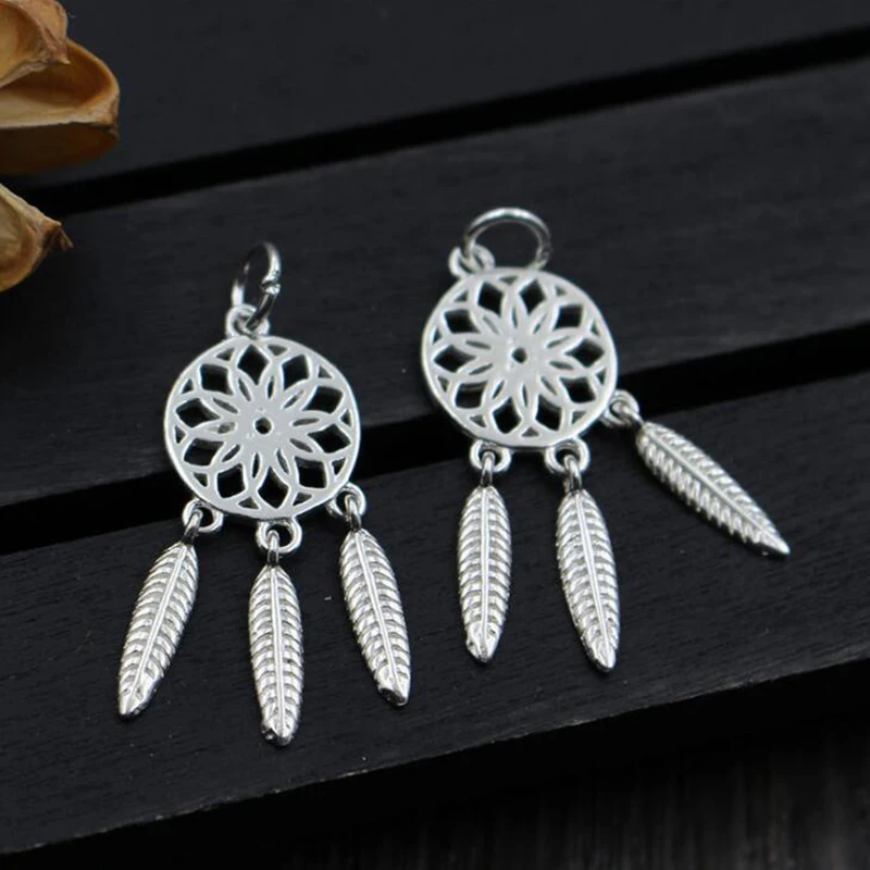 Buy 5pcs/lot 100 Thai Silver 925 lucky Dreamcatcher