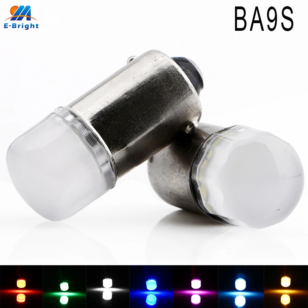 

50/200pcs 12V BA9S 3030 1w Led Bulb Car Styling Brake Reverse Tail Clearance Reading Lamp 70Lm 8000K White Blue Amber Waterproof