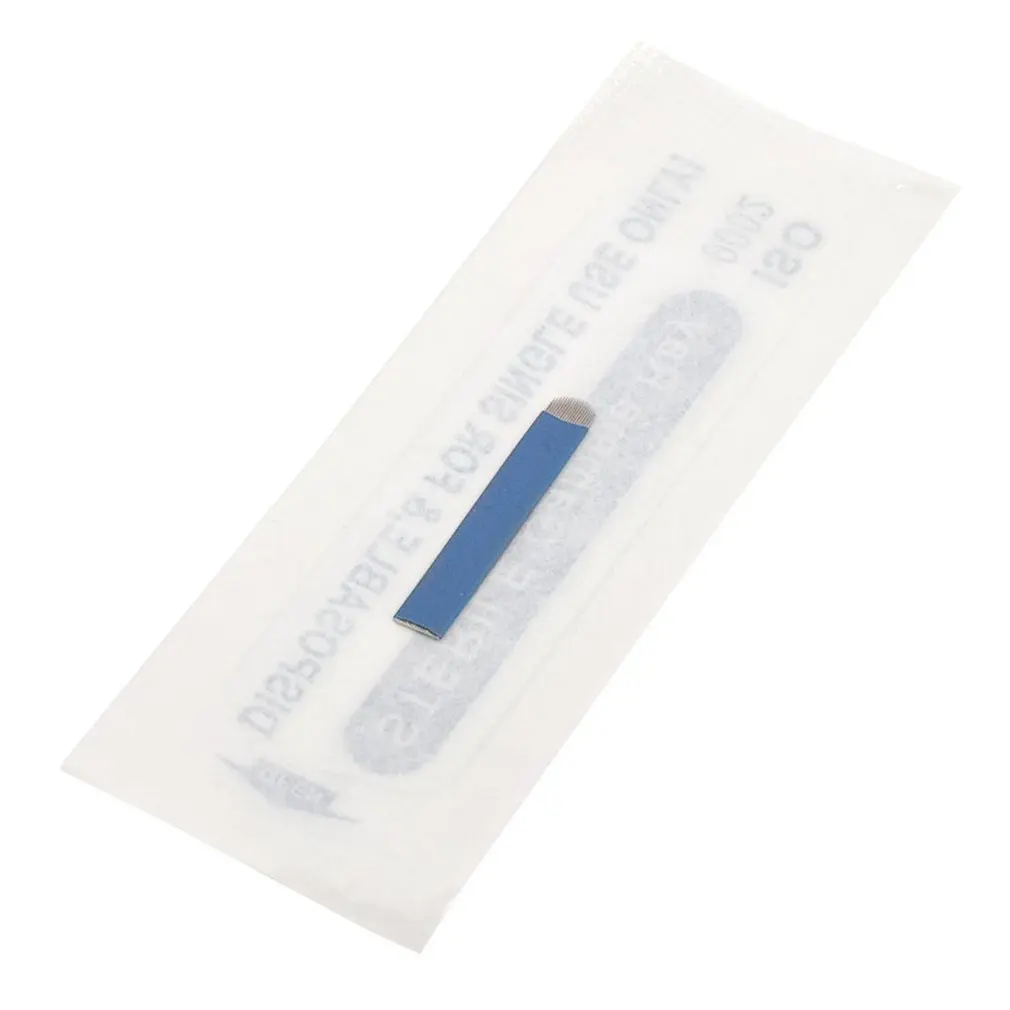 

50pcs 18 Pin Permanent Makeup Eyebrow Tattoo Needles Blade 3D Embroidery Microblading Needles Tattoo Pen Accessory