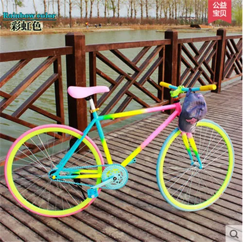 Бренд X-передний цветной углеродистая сталь 26 дюймов фиксированная передача задняя педаль тормоза bicicleta студенческий велосипед дорожный велосипед - Цвет: A