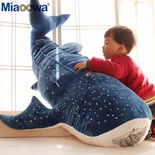 Juguetes de felpa de tiburón azul para niños, ballena de peluche, animales, 1 unidad, 50/100cm