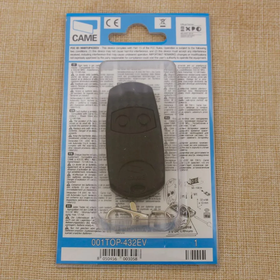

CAME TOP432EV 433.92MHz remote control garage door remote control duplicator CAME TOP 432 EV remote control