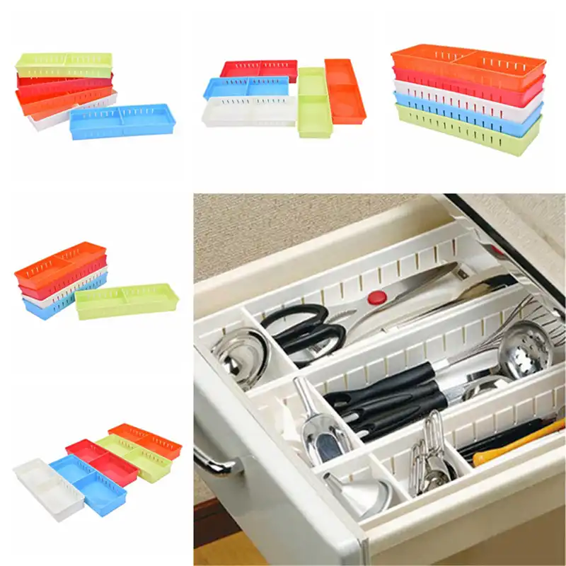 5 Colors Storage Box Adjustable Desk Drawer Organizer Board