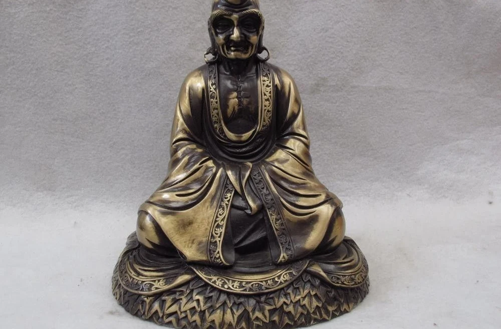 

Tibet Buddhism Bronze Sit DaMo Ancestors Bodhidharma Dharma arhat Buddha Statue