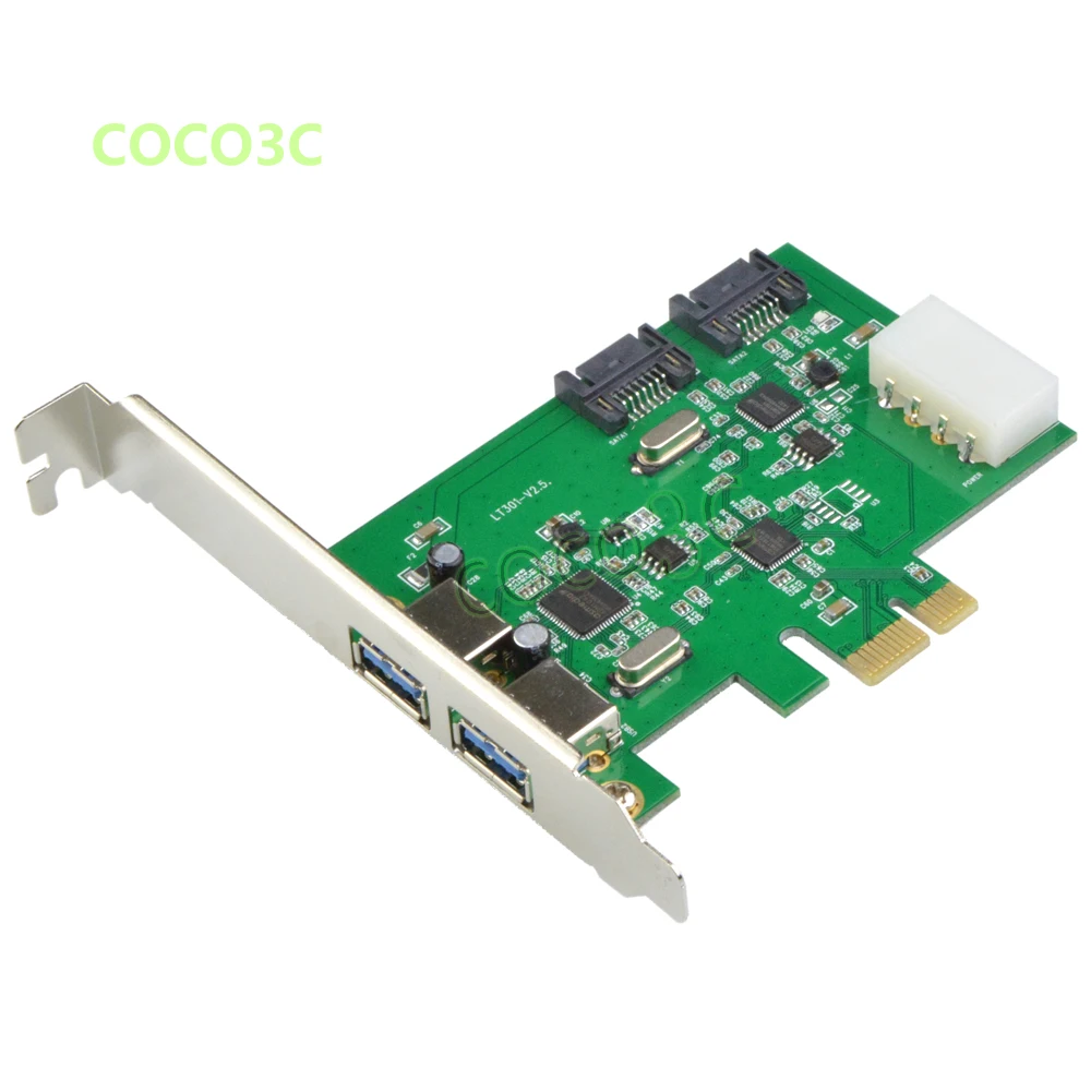

Internal 2 Ports SATA 6Gbps + 2 USB 3.0 PCI Express Controller Combo Card PCIe to Dual USB3.0 SATA 3.0 Port Multiplier