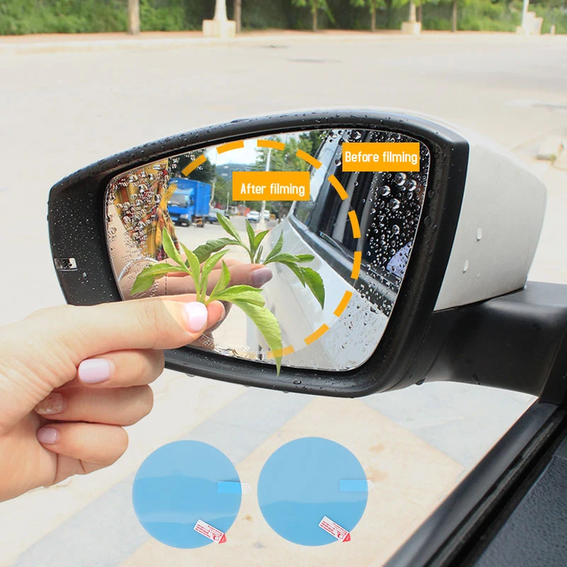 

2PCS Car Rearview Mirror Protective Film Anti-Fog Rain-Proof Side Window Clear Glass Rainproof Soft Film Auto Accessories