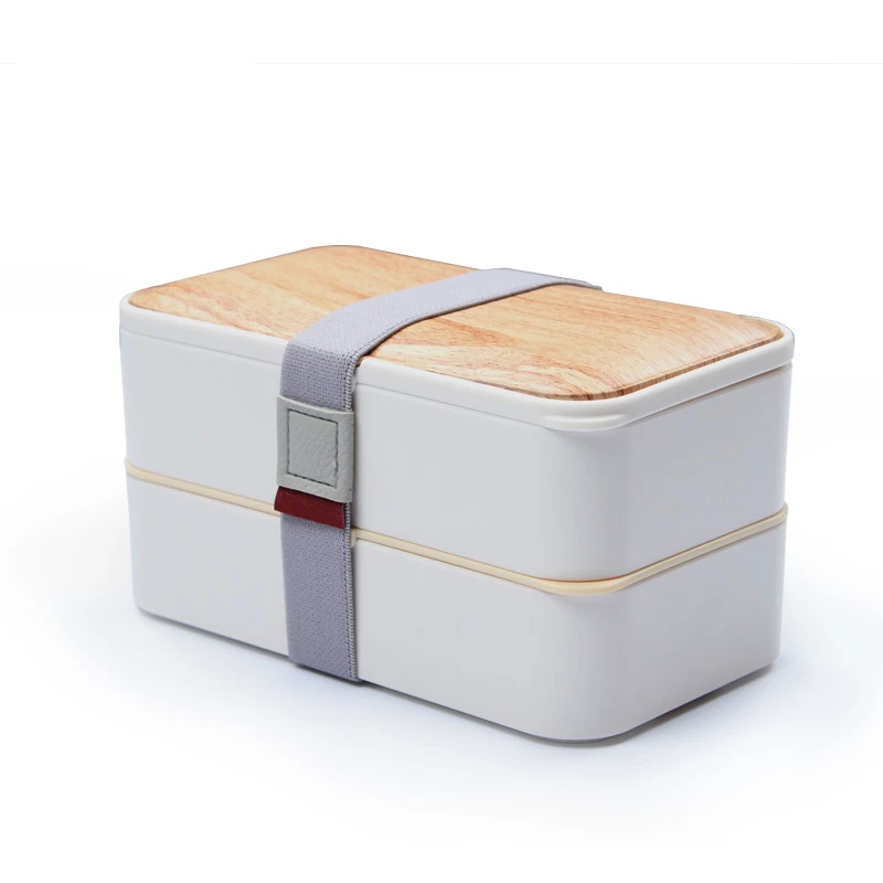 ONEUP Ланч-бокс под дерево, коробка для бэнто с столовыми приборами, здоровая Экологичная изоляция, портативный контейнер для хранения еды - Цвет: Белый