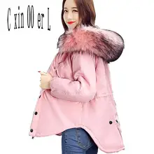 2017 Fashion Slim Hooded Fur Collar Temperament Women Parka Coat Thickened Tide Short Warm Winter Women’s Jacket