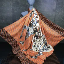 Модный Роскошный брендовый шелковый шарф, женский квадратный шарф с принтом единорога и лошади, мягкий саржевый Шелковый весенний платок 130x130 см