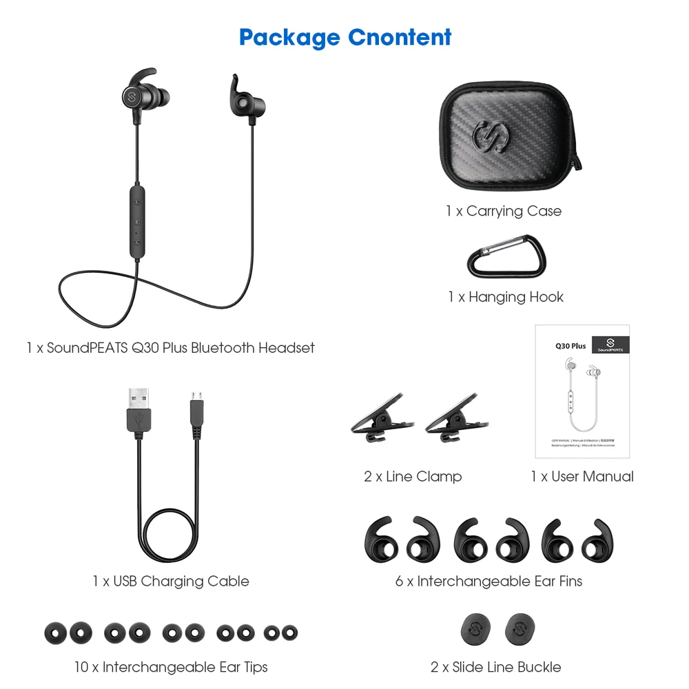 Беспроводные Bluetooth наушники SoundPEATS Super Bass водонепроницаемые IPX6 с микрофоном для