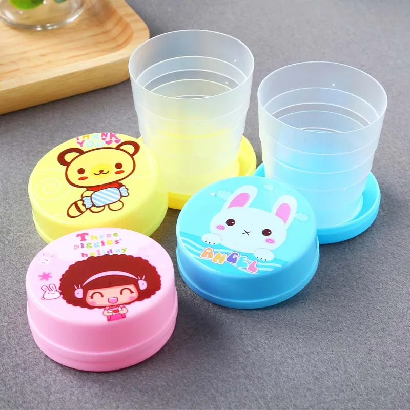 

1 Pcs Cute Cartoon Portable Telescopic Cup Folding Cup Creative Travel Cup Baby Birthday Gift Collapsible Drinking Cup
