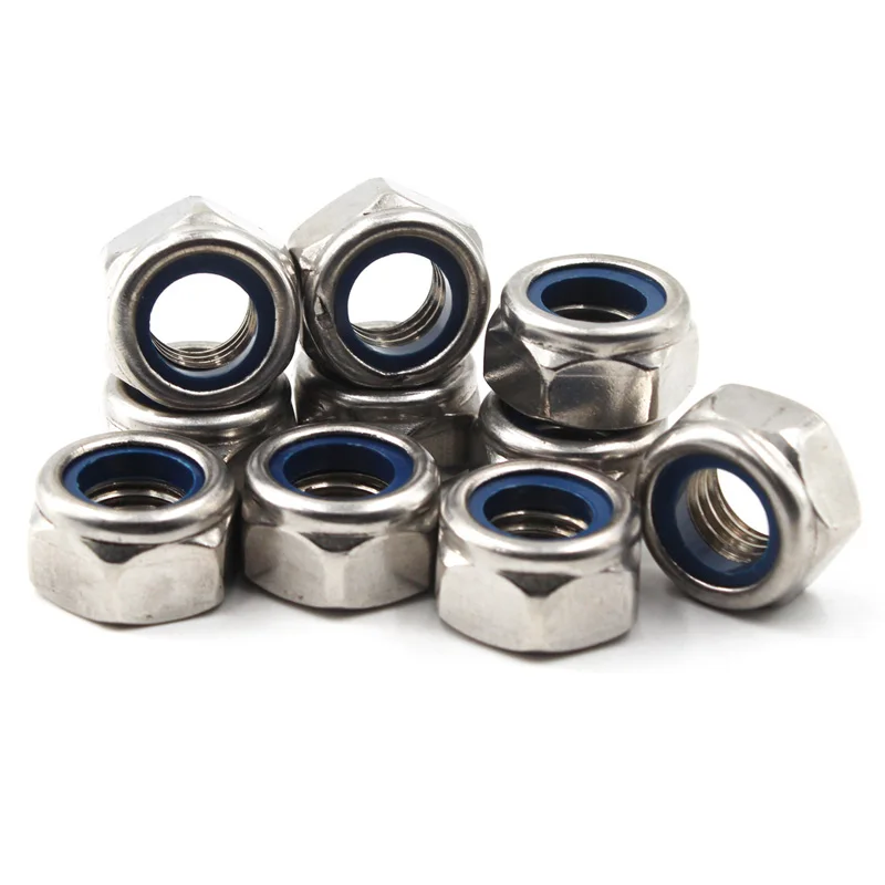 (10pcs to 100pcs) M3 M4 M5 M6 M8 M10 M12 M14 M16 Metric thread Nylon Insert Hex Lock Nut 304 Stainless Steel | Обустройство дома