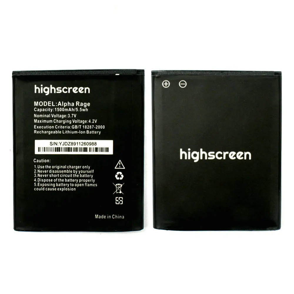 

1pcs 100% high quality Alpha Rage Battery For Highscreen Alpha Rage phone