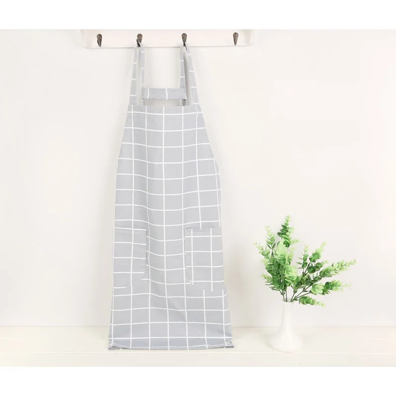 Lady Women Men Cotton Linen Apron Oil-proof Cooking Baking Kitchen Adult Fashion Sleeveless Aprons Nordic Style Kitchen Utensils (4)