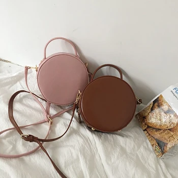 

2019 Chic Round Handbags Women PU Leather Messenger Bag Ladies Women Bag Round Cute Girl Shoulder Crossbody Female Bag Sac Bolsa