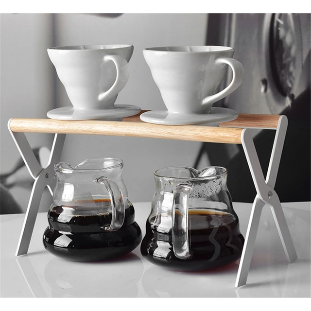 Filtre à café en céramique, filtres réutilisables, machine à café avec  support en bois, entonnoir V60, filtre à gâteau, tasse, accessoires -  AliExpress