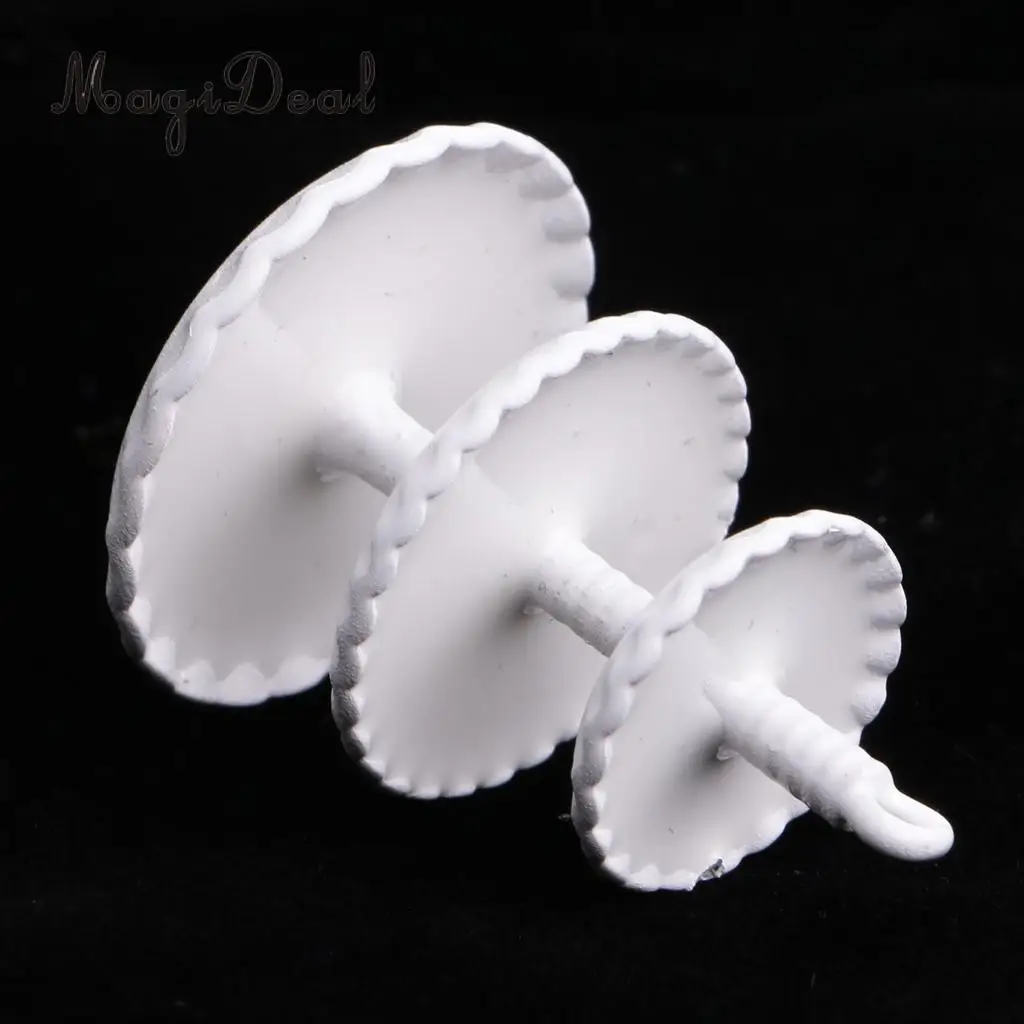 1:12 Dolls House White 3 Tier Metal Cake Bakery Fruit Dessert Snack Rack Display Stand Miniature Furniture Accessory Decor Toy