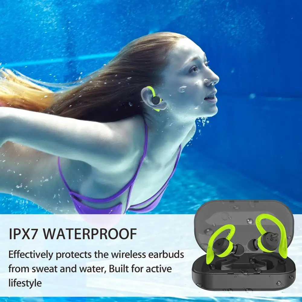 Беспроводные наушники TWS с ушным крючком Bluetooth гарнитура True Stereo