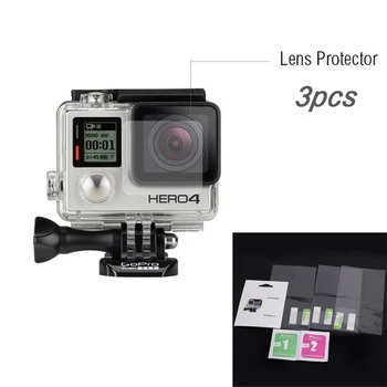 

3pcs/lot Waterproof Housing Glass Lens Protector Film For GoPro hero 4/3+ black Silver