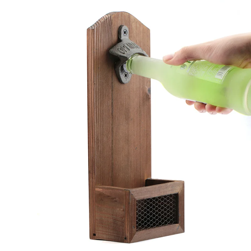 1Pcs Wall Bottle Opener Home Decoration Creativity Vintage Mounted Bar Beer Glass Cap Kitchen accessories | Дом и сад
