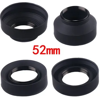

10pcs 52mm 3-Stage 3 in1 Collapsible Rubber Foldable Lens Hood 52 mm DSIR Lens for Canon Nikon camera Free Shipping