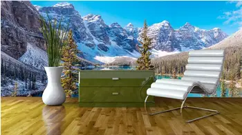 

3d wallpaper custom mural non-woven 3d room wallpaper Snow mountain forest lake seascape painting photo 3d wall murals wallpaper