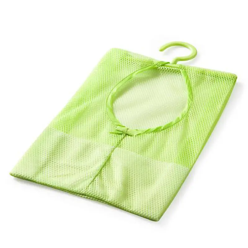 Multi-function Space Saving Hanging Mesh Bags Clothes Organizer for Bedroom New cosmetic Bag - Цвет: Green