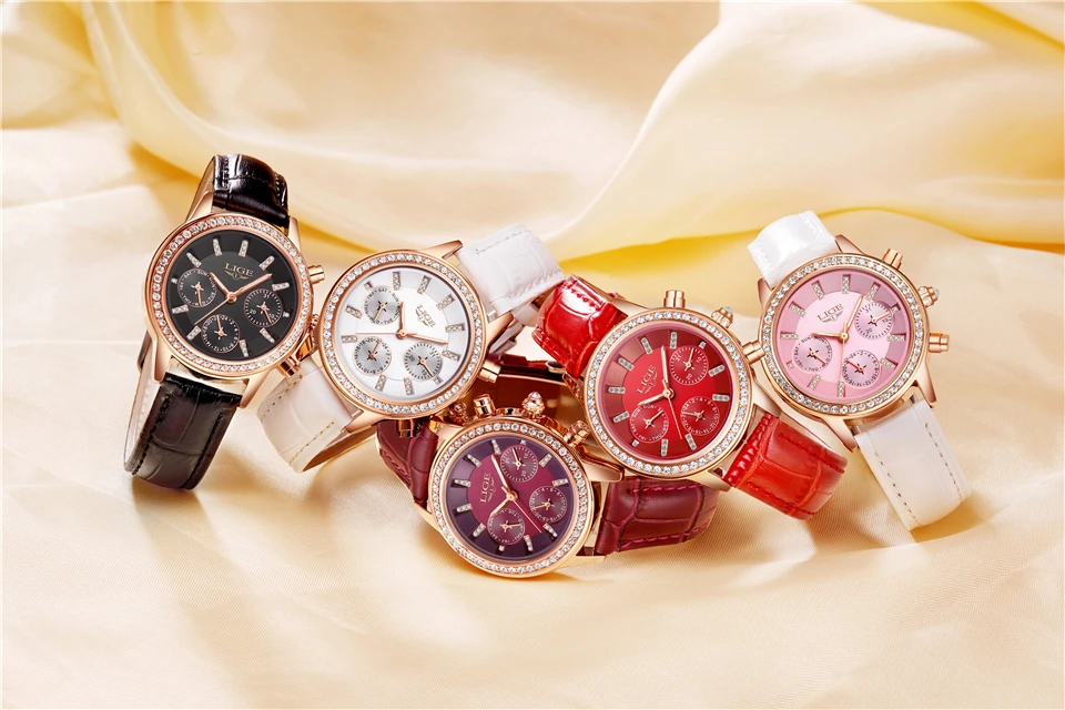 Relogio feminino LIGE женские часы Топ бренд класса люкс кварцевые часы женские повседневные кожаные водонепроницаемые спортивные часы Montre Femme