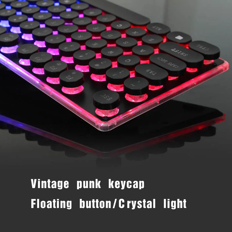 

Wired Keyboard 104 Keys 3 Backlit Color Multimedia Ergonomic Keyboard for Laptop PC SD998