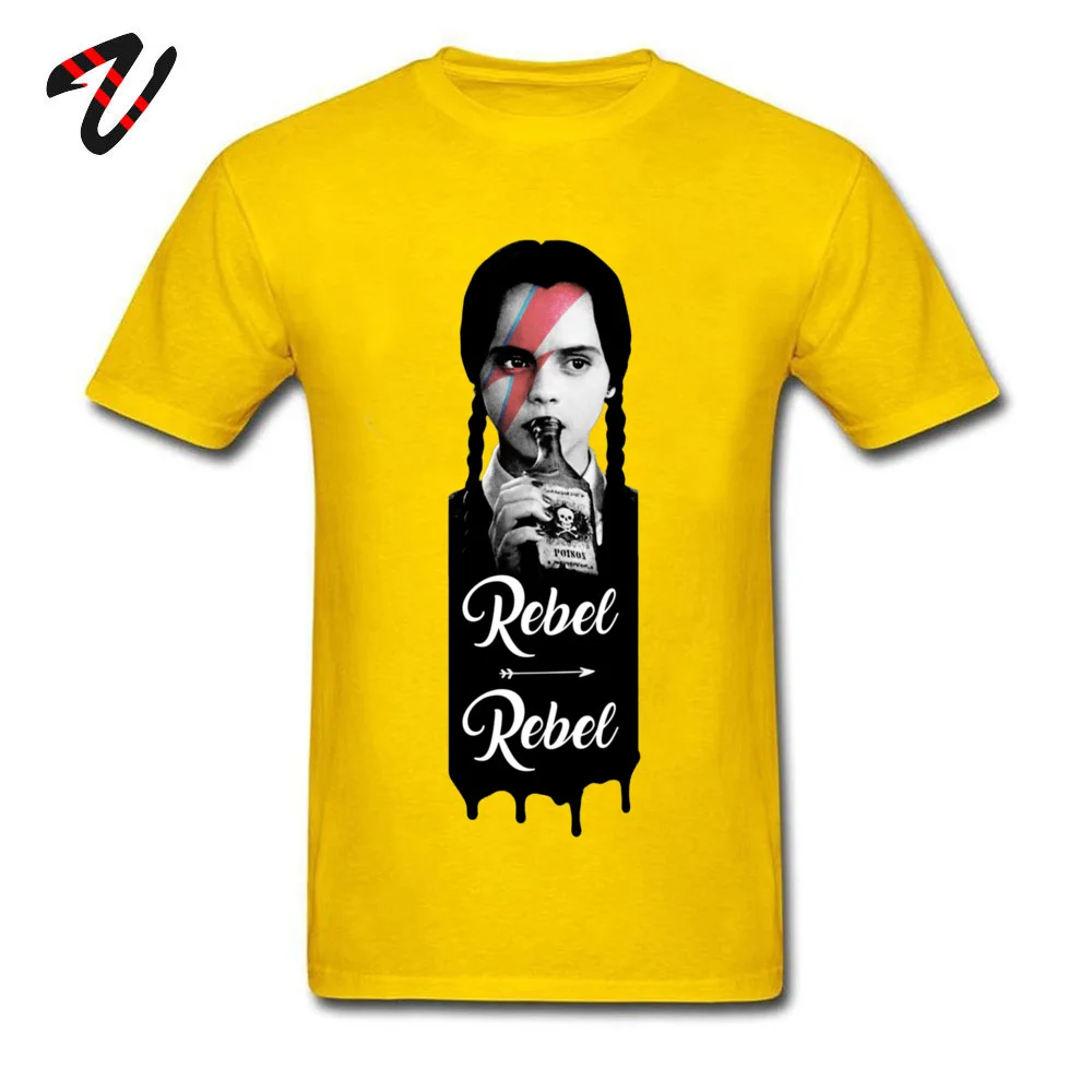 Wednesday Addams Rebel Tops Tees 2019 New Crewneck Normal Short Sleeve 100% Cotton Mens T Shirts Normal Tee-Shirt Wednesday Addams Rebel 11196 yellow
