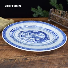 11,8 дюймов тарелка для рыбы Цзиндэчжэнь Керамическая Сине-белая фарфоровая овальные тарелки блюдо для стейков домашняя посуда Декор ремесла