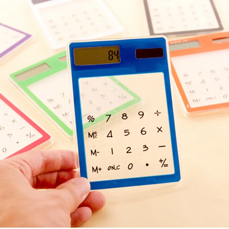 

1pcs New Handheld Transparent Scientific Calculator Cute Pocket Calculator Solar Calculators for School Meeting