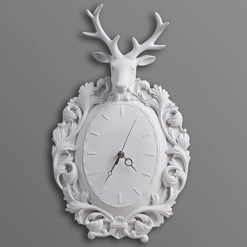 

Nordic Simple Deer Head Bell Wall Decoration Living Room Bedroom Wall Clock Fashion Creative Wall Decor Bell Digital Wall Clock