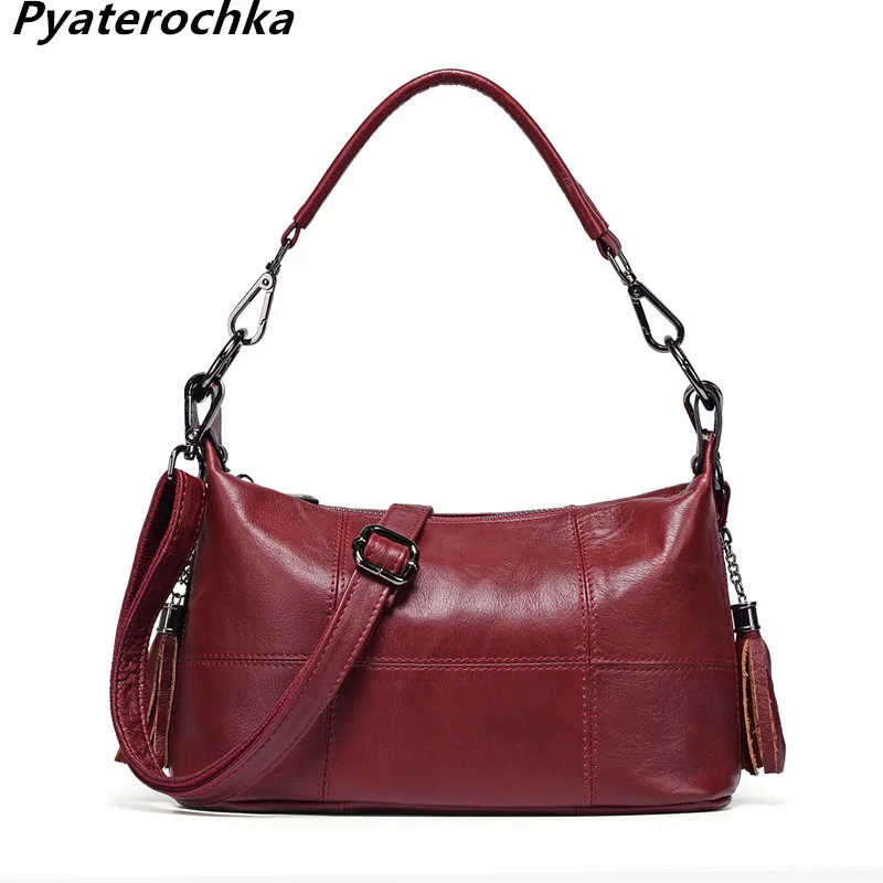 

Pyaterochka Women Real Leather Handbags 2018 Brand Luxury Designer High Quality Cheap Vintage Hobos Shoulder Crossbody Bags Tote