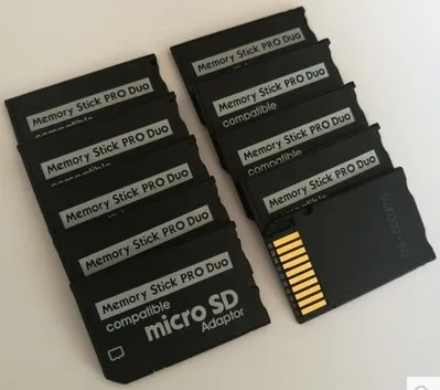 

50pcs/lot tf sd card to ms pro duo memory card single adaptor for psp console