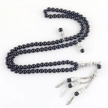 

Natural Garnet Round Ornament Beads 99 Islamic Rosary Muslim Tasbih Allah Rosary Bracelet Tassel Pendant