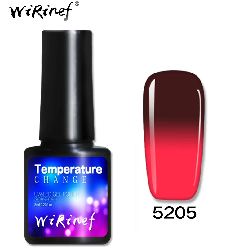 WiRinef 28 цветов 8 мл температурный Гель-лак для ногтей сменный термолак Хамелеон гибридный УФ-лак Гель-лак для ногтей - Цвет: 5205
