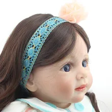 24″ 60CM Reborn Fridolin Baby Dolls Soft Silicone Reborn Toddler Adora Girl Brown Long Hair Boneca Brinquedos By NPK