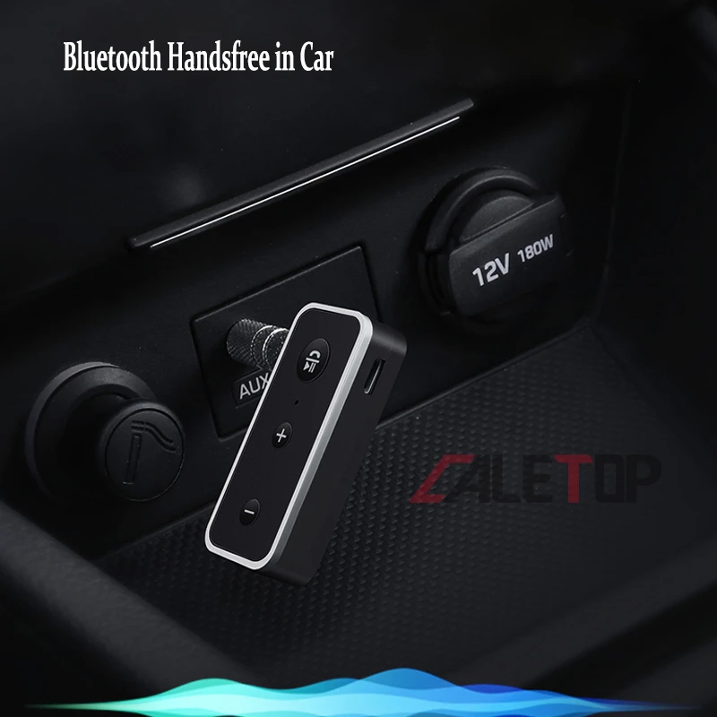 CALETOP Bluetooth приемник 5,0 стерео аудио 3,5 мм разъем AUX с Mircophone Handsfree беспроводной адаптер автомобильный комплект Bluetooth ключ