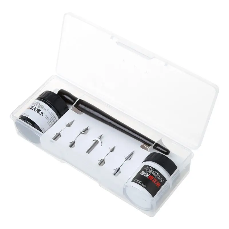 

Professional Comics Pen Dip Pens Holder With 5 Different Nibs Set Drawing Tool Pen Set Stationery