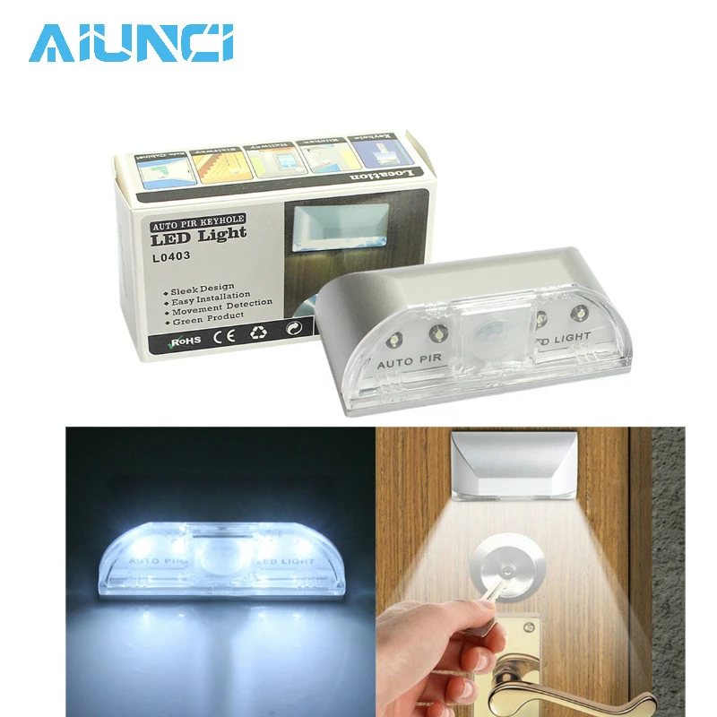 Pir Wireless Auto Infrared Ir Sensor Motion Detector Keyhole 4 Led Light Lamp Night Lights Motion Light Ambient Light Sensor Led Night Lights Aliexpress