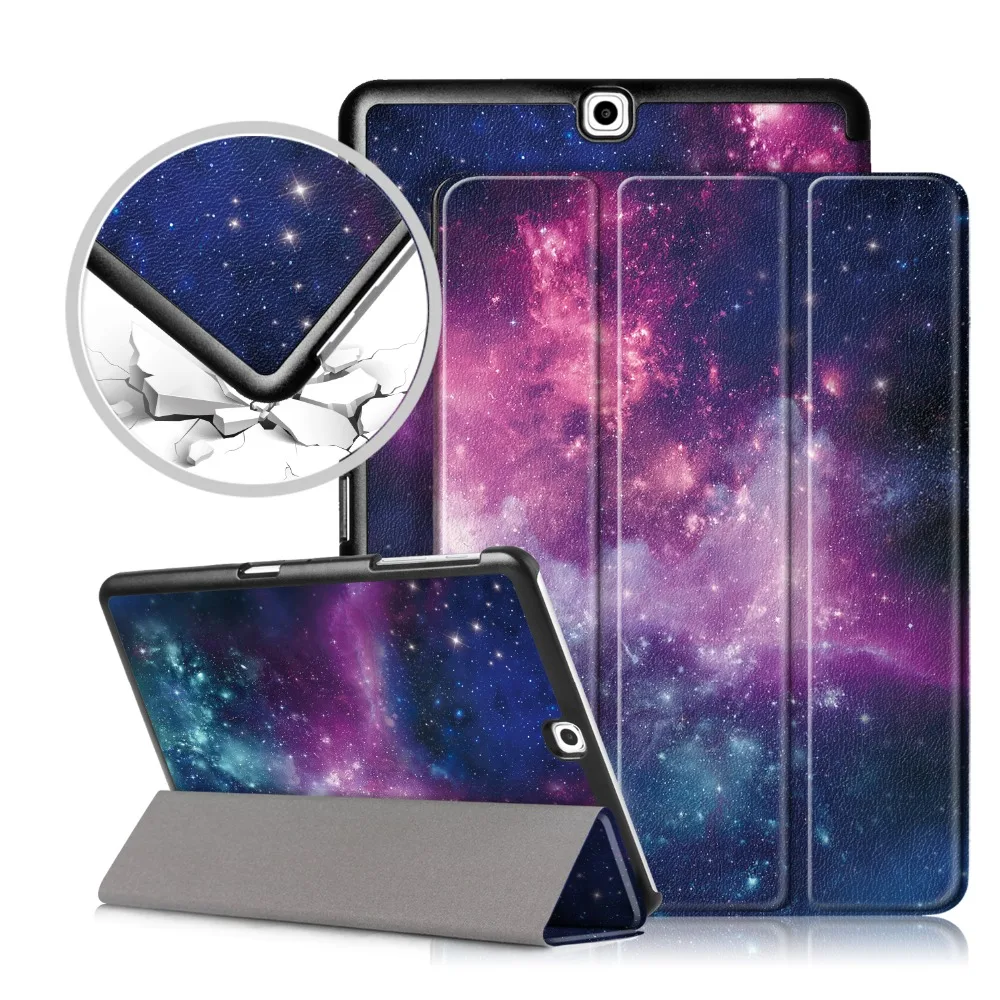 Из искусственной кожи чехол для samsung Galaxy Tab S2 9,7 складной чехол КРЫШКА ДЛЯ samsung Tab S2 9,7 SM-T815 T810 T813 T819 планшетный ПК чехол