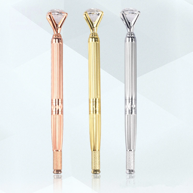 

High quality 3 Colors Microblading Tattoo Manual Pen for Eyebrow tattooing Embroidered eyebrow pen With Crystal Diamond